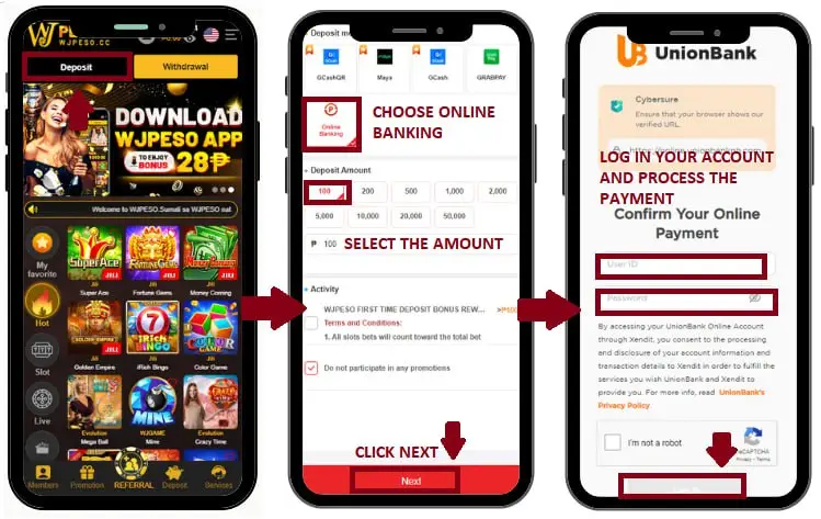 PHJili Casino deposit Thru internet banking