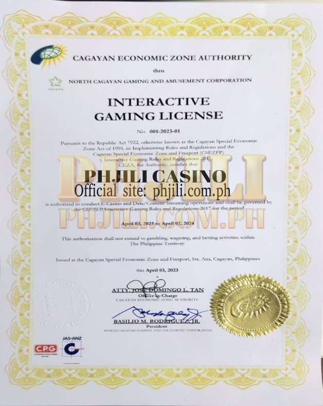 Certificate PHJILI from CAGAYAN